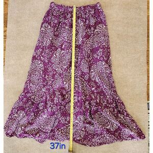 Purple Paisley MAXI Boho LINED COTTON Skirt XL festival & travel ready!